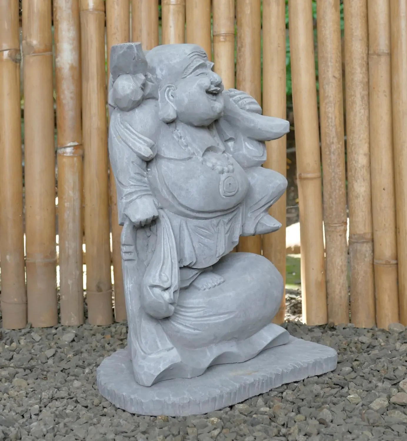  Product image 2 of the product “Wang - Standing chinese buddha,  40cm H | cast stone ”
